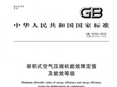  空壓機行業能效標準GB19153-2019將于2020年7月1日正式實施